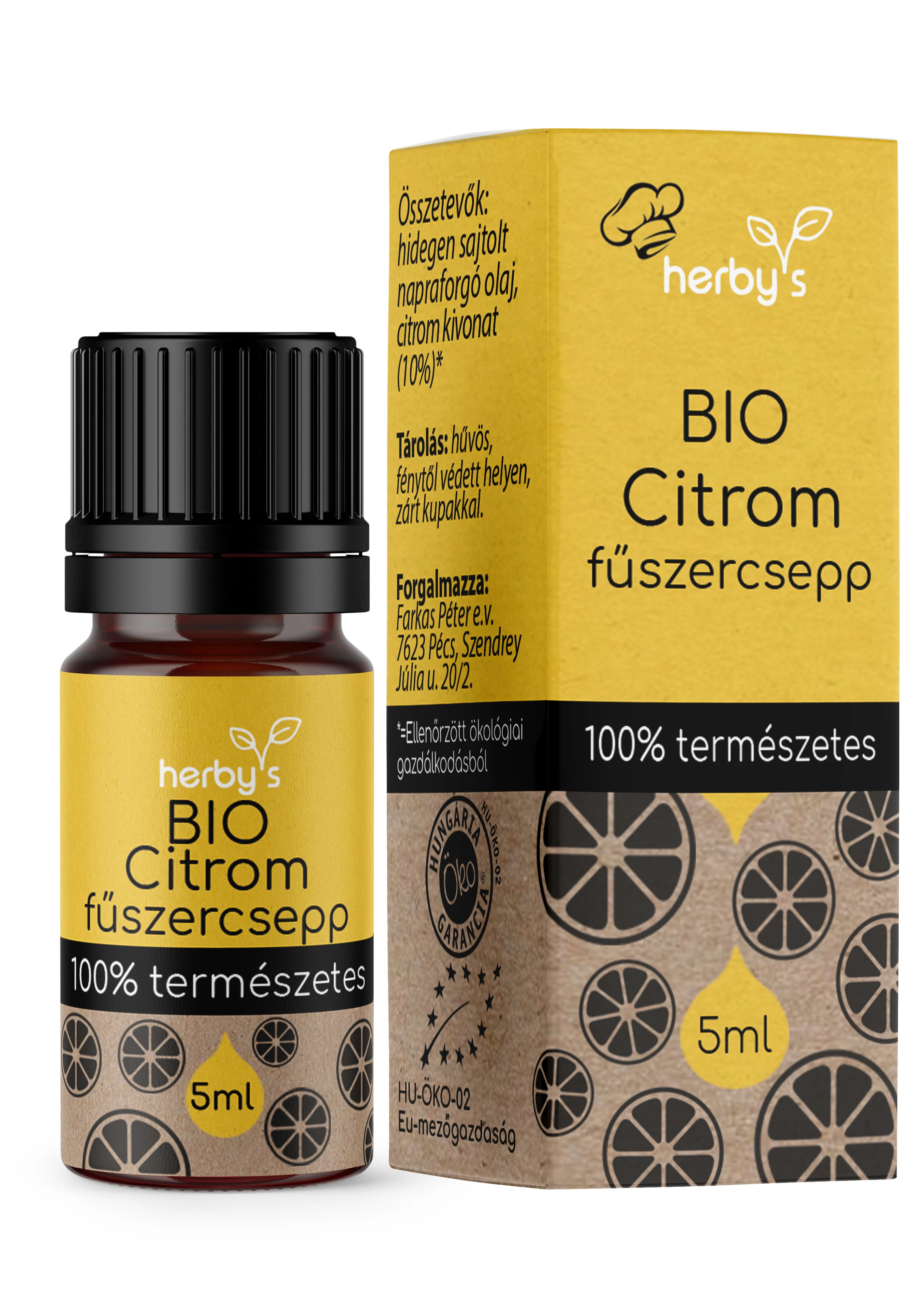 Herbys bio citrom fűszercsepp 5 ml