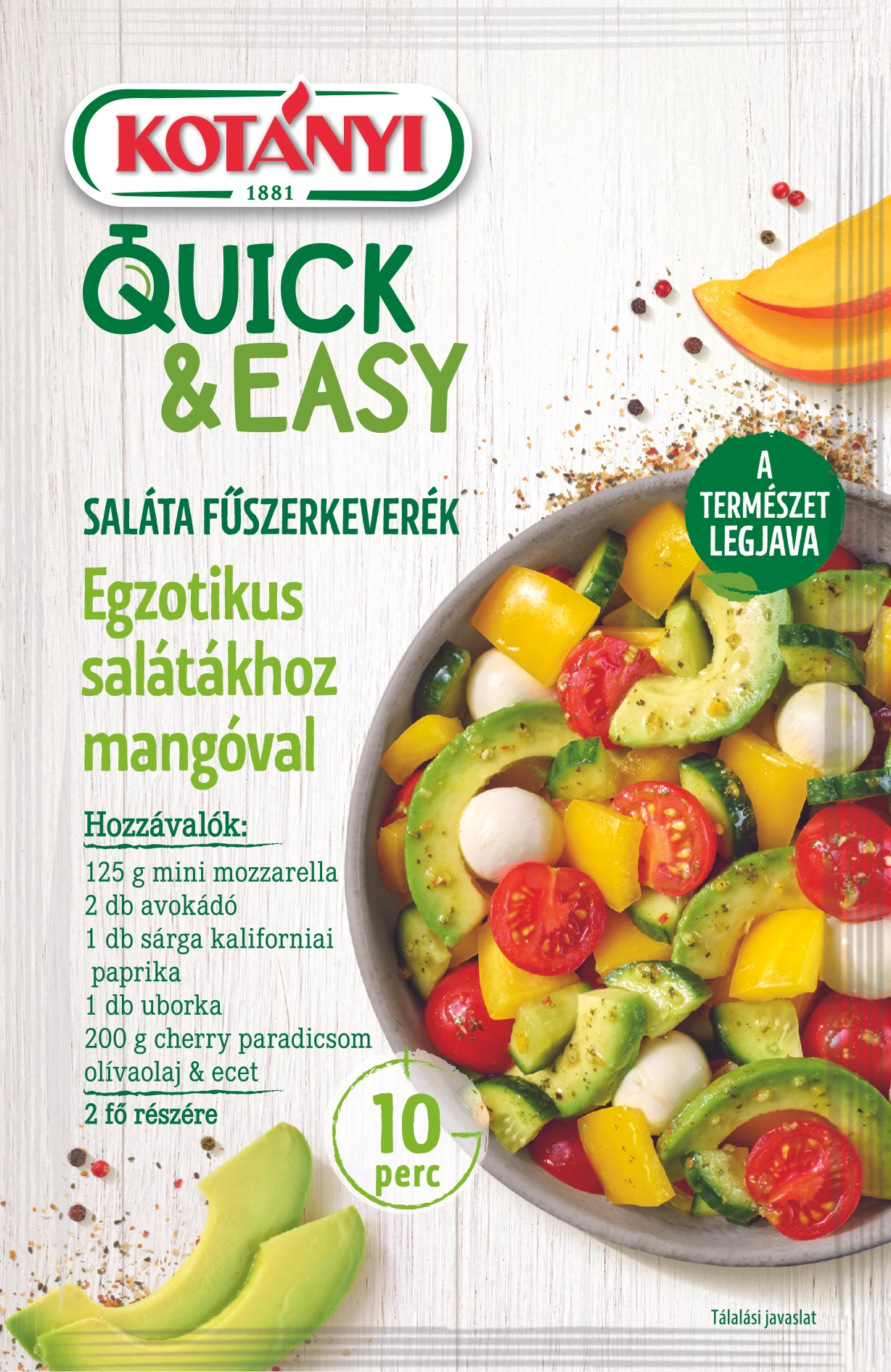 Kotányi quick&easy fűszerkeverék egzotikus salátákhoz mangóval 20 g