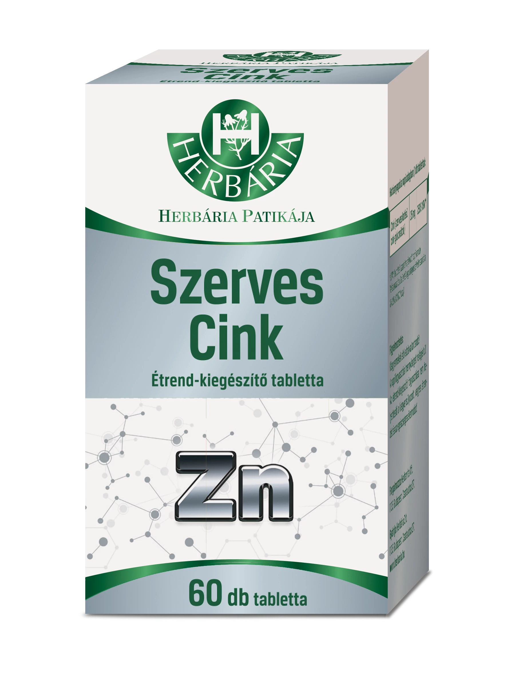 Herbária szerves cink étrend-kiegészítő tabletta 60 db