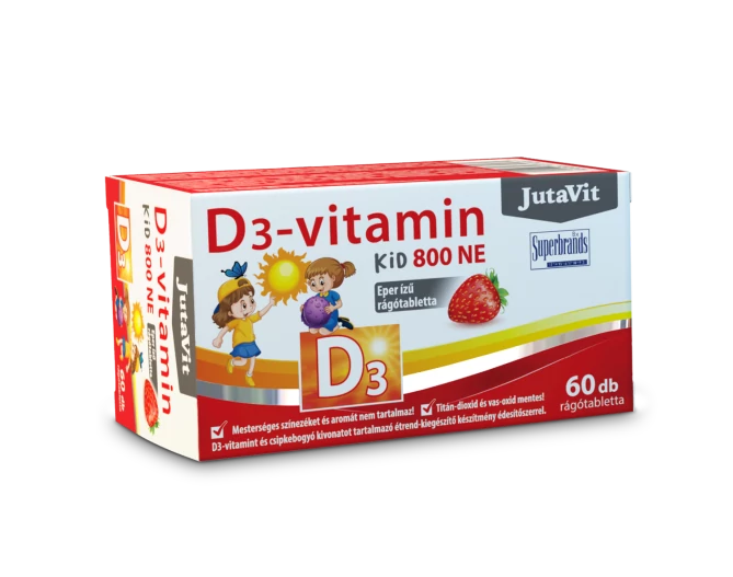 Jutavit d3-vitamin 800NE epres rágótabletta 60 db