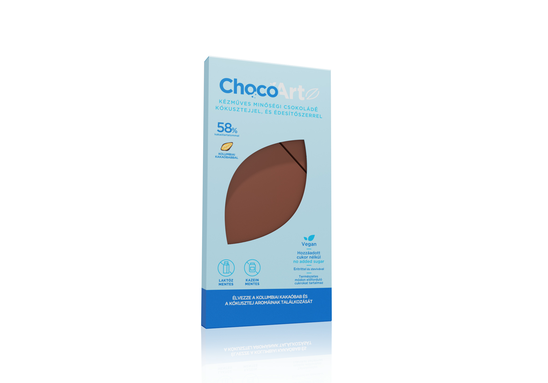 Chocoartz kézműves kókusztejes csokoládé hozzáadott cukor nélkül 58% 70 g