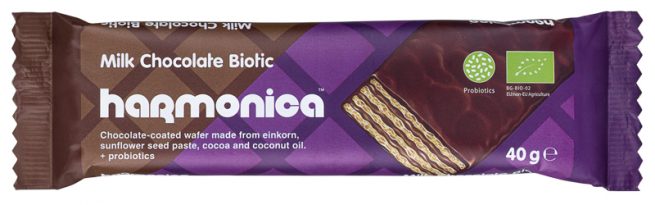 Harmonica bio nápolyi tejcsokival bevonva biotikus 40 g