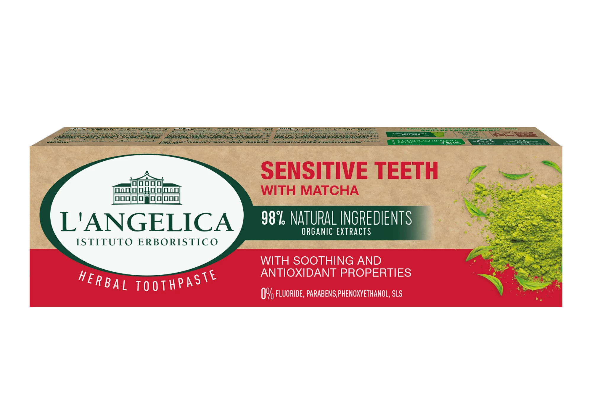 Langelica herbal fogkrém sensitive teeth matcha 75 ml