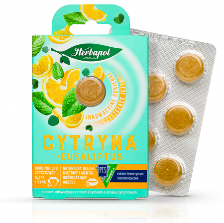 Herbapol citrom és eukaliptusz ízű frissítő cukorka 20 g