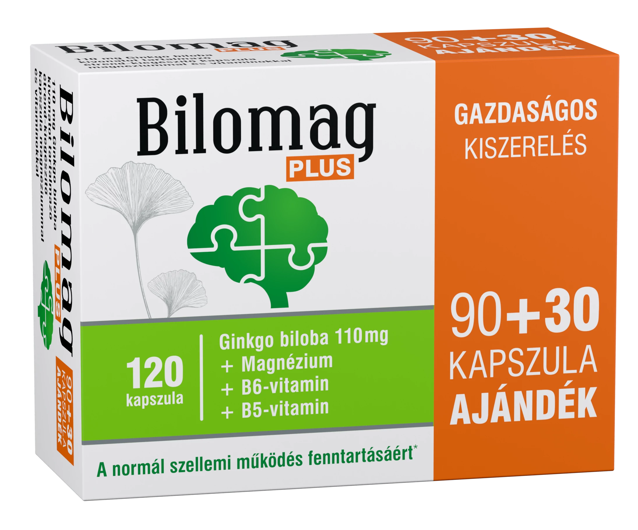 Bilomag plus 110mg gingko biloba kivonatot tartalmazó étrend-kiegészítő kapszula 90+30db 120 db