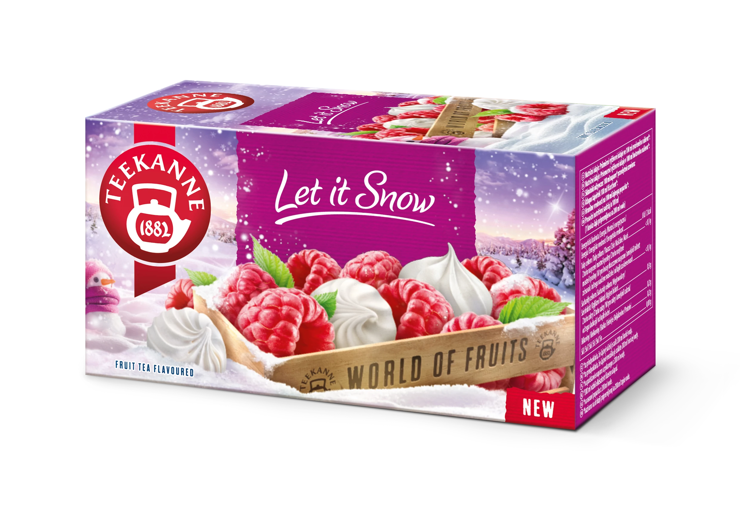 Teekanne let it snow habcsók és málna ízű gyümölcstea 20x2,25g 45 g