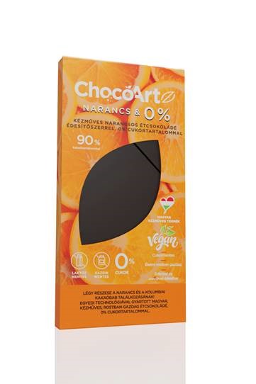 Chocoartz narancsos étcsokoládé édesítőszerrel 0% cukortartalommal 90 g
