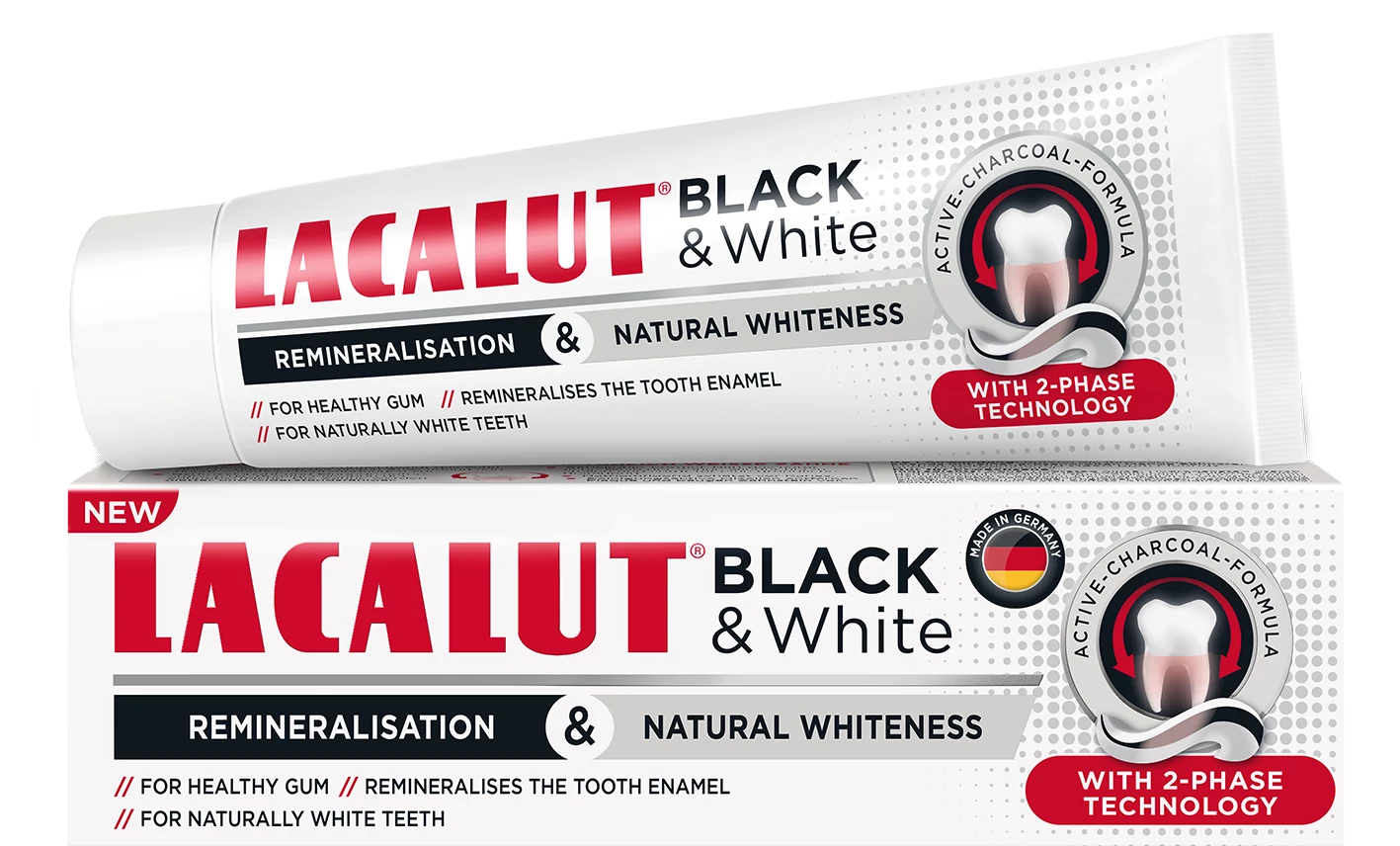 Lacalut fogkrém black & white 75 ml