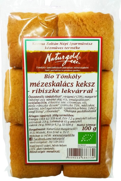 Naturgold bio tönköly mézeskalács keksz ribiszke lekvárral 100 g