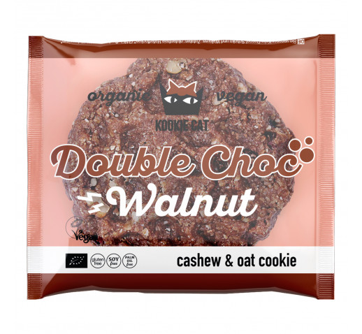 Kookie Cat bio vegán gluténmentes dupla csoki és dió kesudiós zabkeksz 50 g
