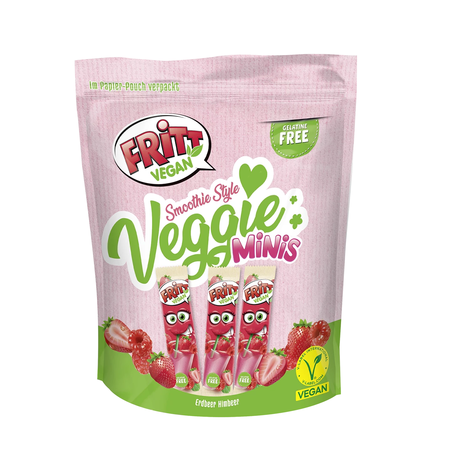 Fritt veggie smoothie style olvadós rágó málna-eper mix 135 g