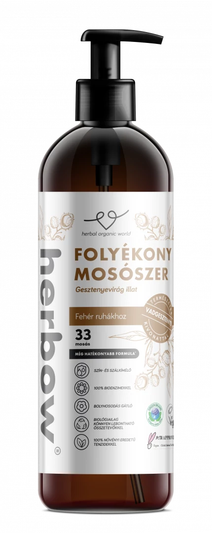 Herbow folyékony mosószer vadgesztenye fehér ruhákhoz gesztenyevirág illattal 1000 ml