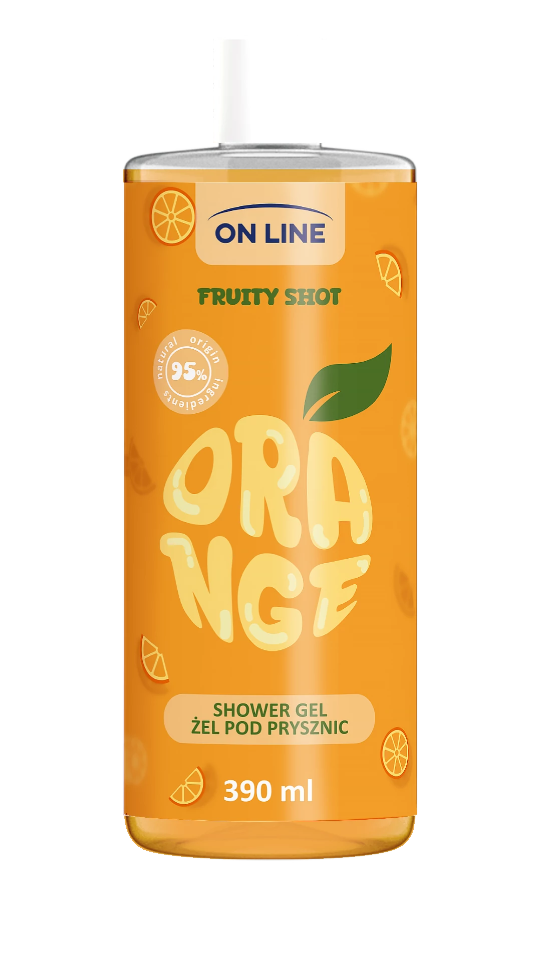 On Line tusfürdő fruity shot narancs 390 ml