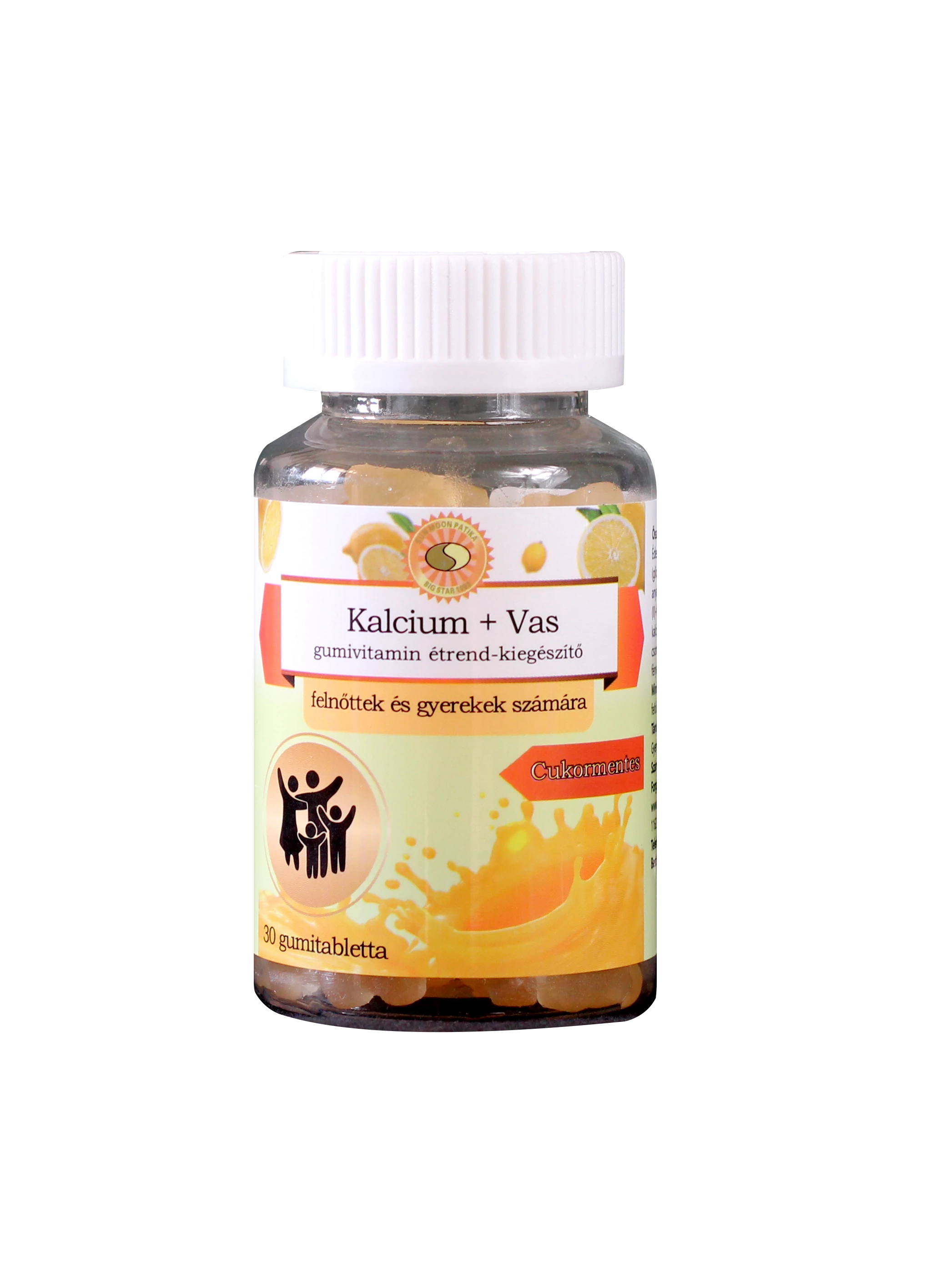 Sun Moon kalcium+vas étrend-kiegészítő gumivitamin 30 db