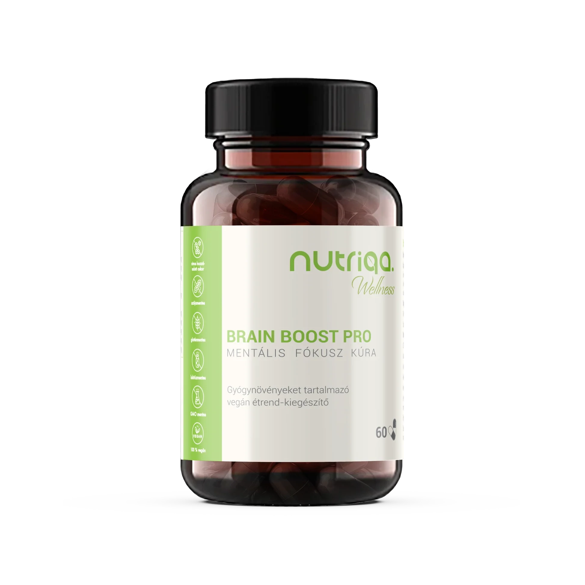 Nutriqa brain boost pro mentális fókusz kúra vegán kapszula 60 db