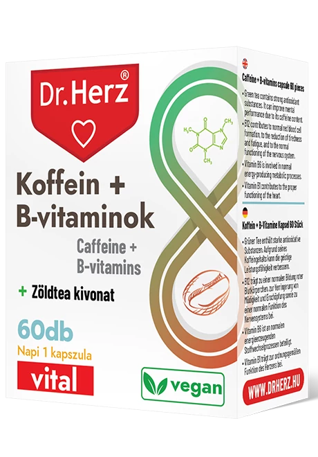 Dr.herz koffein+b-vitaminok kapszula 60 db