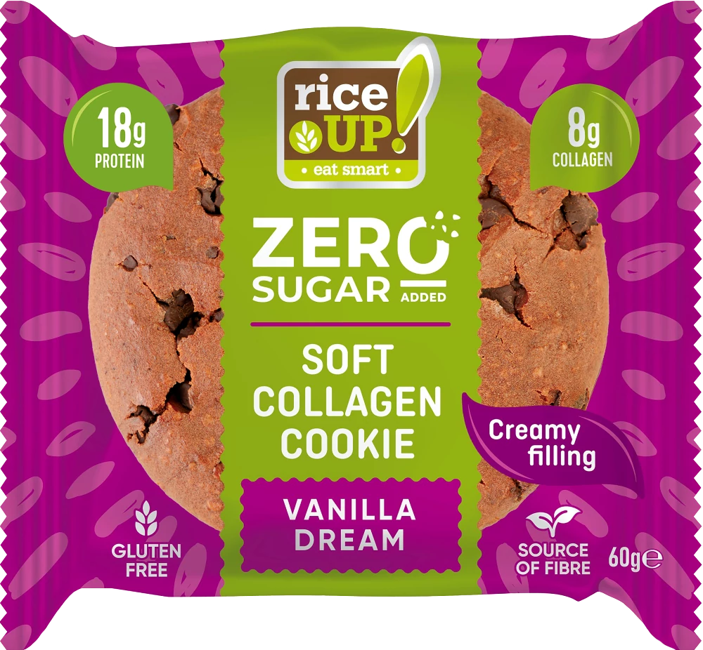 Rice Up zero kollagén, protein keksz vanília ízű 60 g