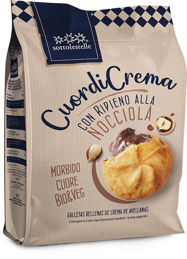 Sottolestelle bio mogyorókrémmel töltött keksz 200 g