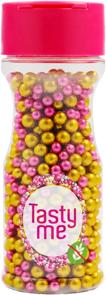 Tasty Me gluténmentes metallic pearls tortadekor mix pink-arany 4mm 70 g