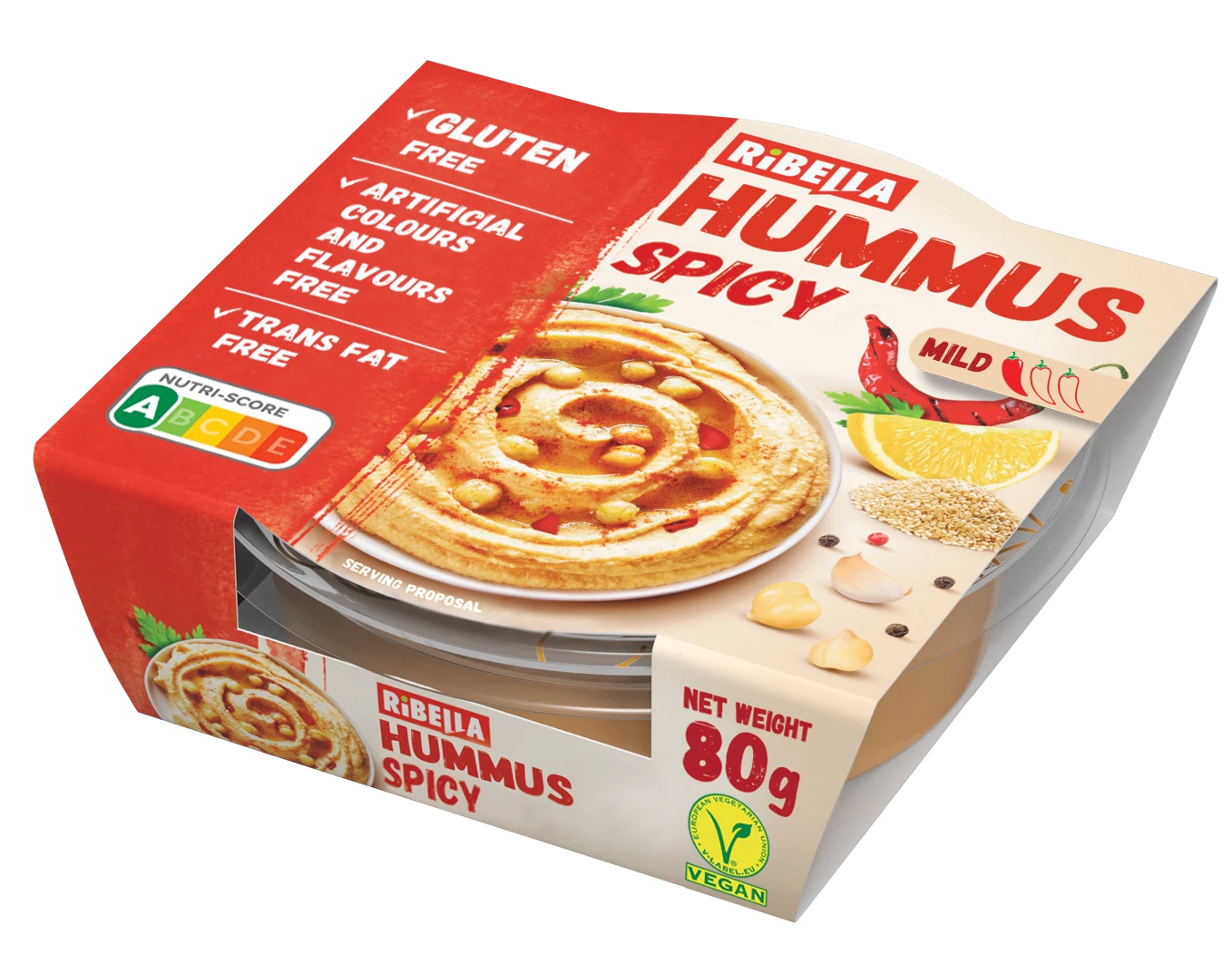 Ribella hummus kenhető csicseriborsó krém pikáns 80 g