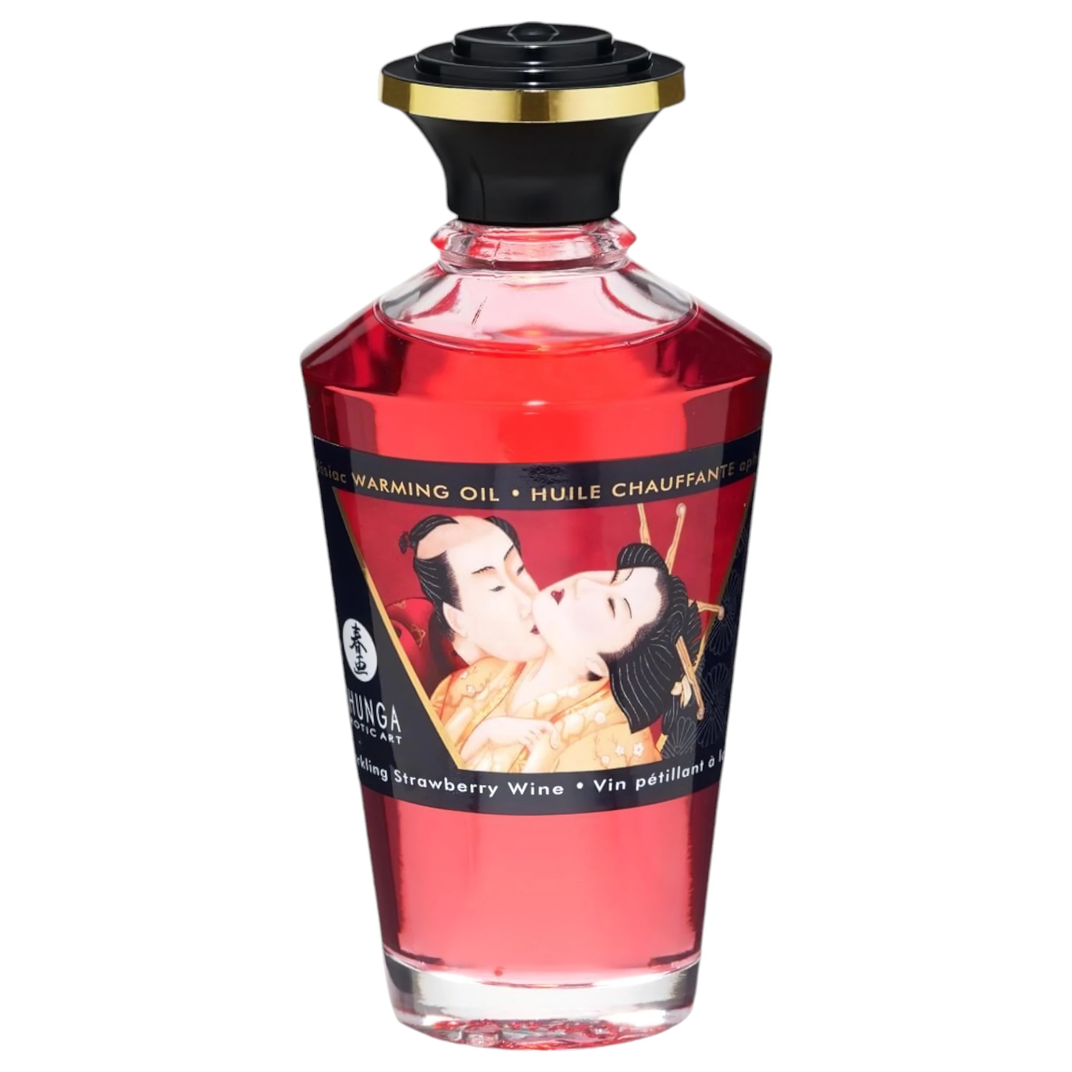 Shunga - melegítő masszázsolaj - pezsgő-eper (100ml)